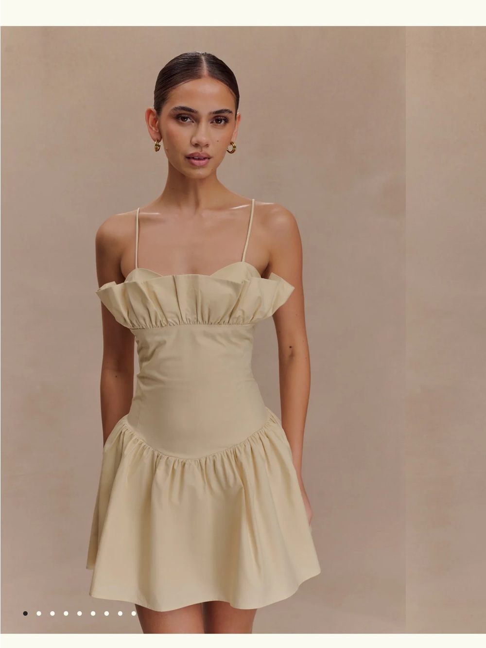 Meshki Cream Ruffle Mini Dress - Picture 2 of 3